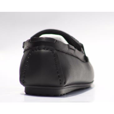 Men's Leather Loafers Shoe With Tassel - Black