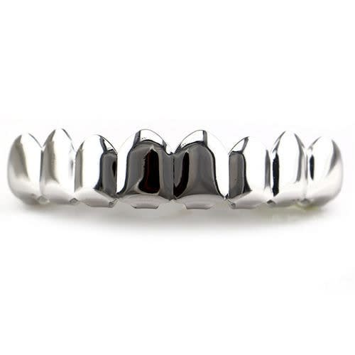 Hip Hop Teeth Grillz Top & Bottom Grill - Silver