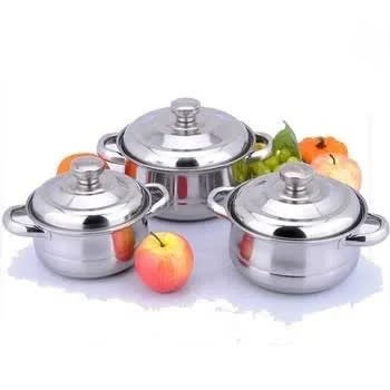 Stainless Steel Cooking Pot - Set Of 3