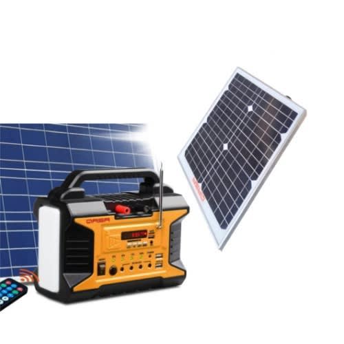 Solar Power Portable Generator With Fm Radio + Torch & Panel