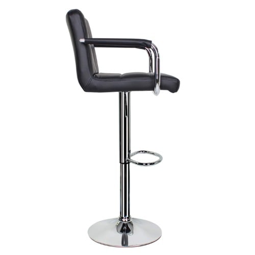 High Bar Stool With Arm And Back Rest - Black