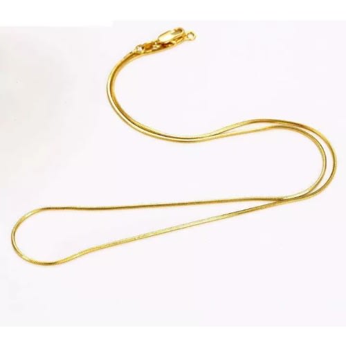 Unisex Slim Snake Bone Chain Necklace - Gold