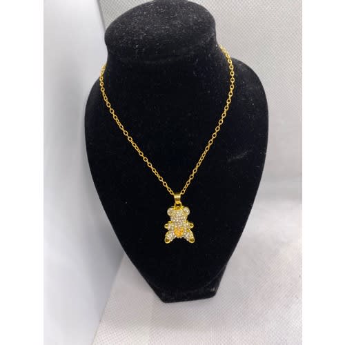 Teddy Bear Necklace - Gold