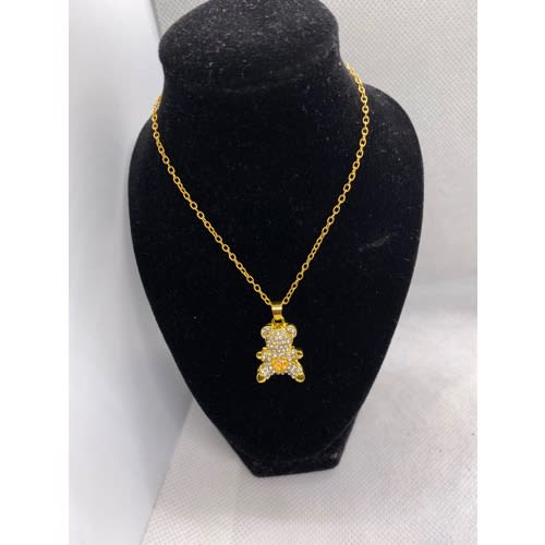 Teddy Bear Necklace - Gold