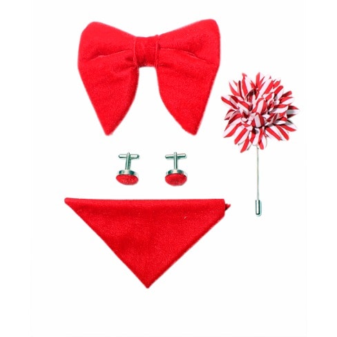 Butterfly Bow Tie and Brooch- Red