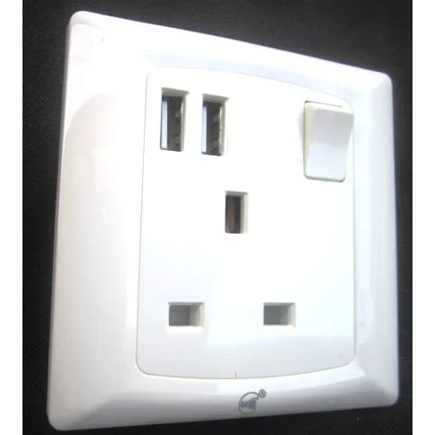 Power Outlet Socket With Dual Usb Port 5v 2.1a With Switch 250v