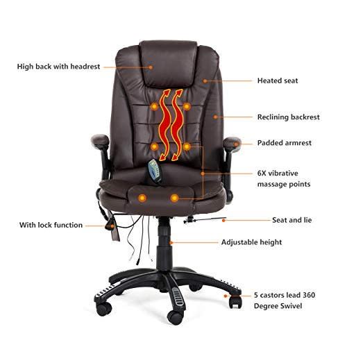 Electric Executive Vibrating Massage Chair - Brown
