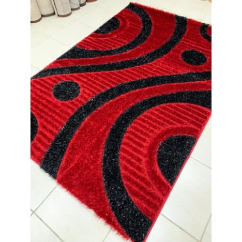 Pattern Center Shaggy Rug -4 By 6ft -Multicolor