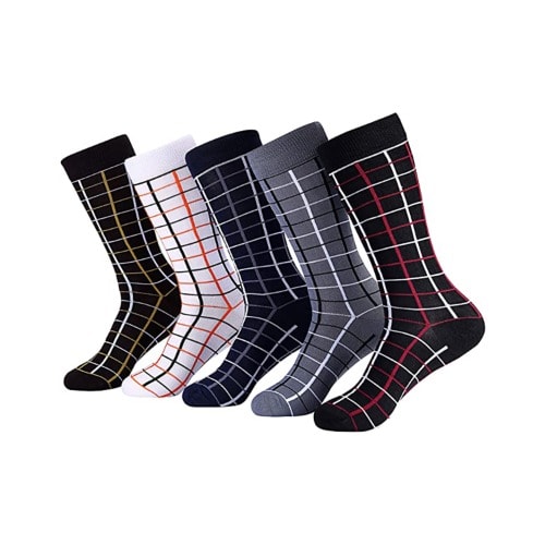 Marino Coloured Grid 5 Pack Men Socks  -Pack 301