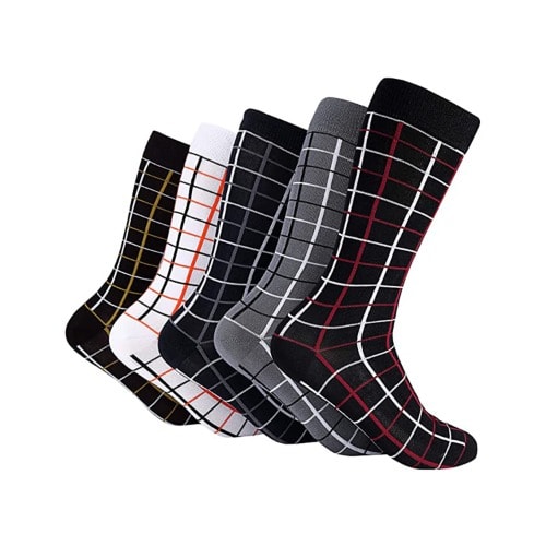 Marino Coloured Grid 5 Pack Men Socks  -Pack 301