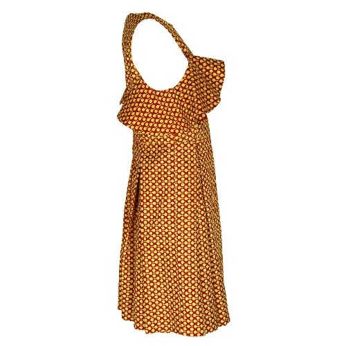 Ankara Midi Ladies Gown With Small Sleeve (lg-4578) - Yellow
