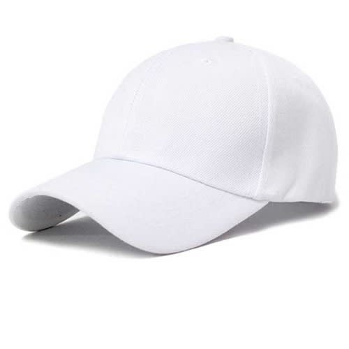 Unisex White Snap Back Baseball Plain Cotton Hat