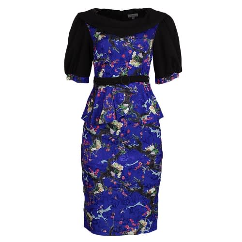 Floral Jacquard Dress - Blue
