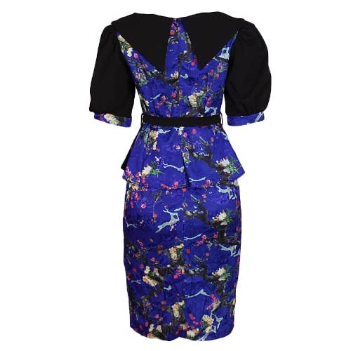 Floral Jacquard Dress - Blue