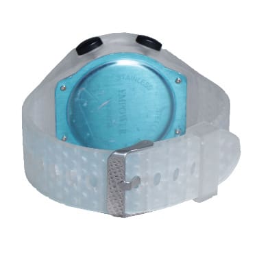 Rubber Round Face Wristwatch - White