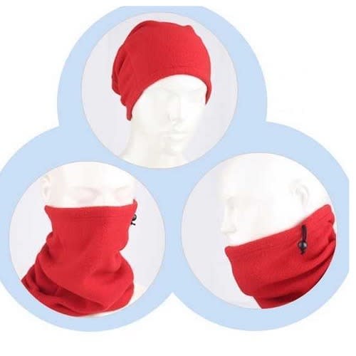 Head Wrap Partial Face Coverage Reversible Multi-functional -red