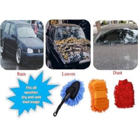 Microfiber Brush + Sponge + Gloves + Ac Vent Cleaner Brush Combo