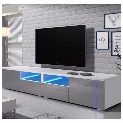 Double TV Stand For TVs Up To 70 - Grey & White
