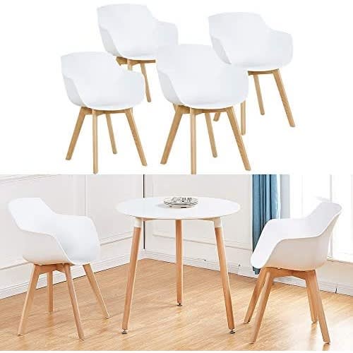 White Dinning Table With Four Chairs