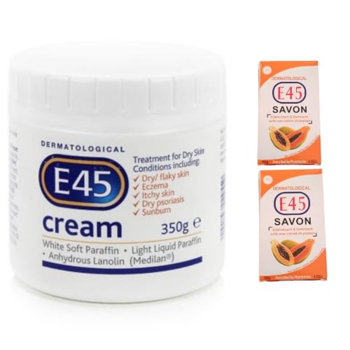E45 Cream + 2pcs Papaya Soap