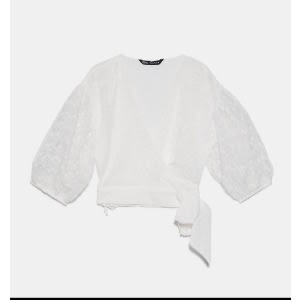 White Floral Organza Top
