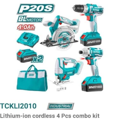 Total Power Tools Lithium-ion Cordless - Combo Kit - 4 Pieces