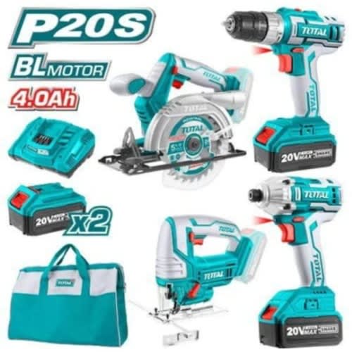 Total Power Tools Lithium-ion Cordless - Combo Kit - 4 Pieces