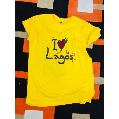 I Love Lagos Custom Branded T-shirt - Yellow