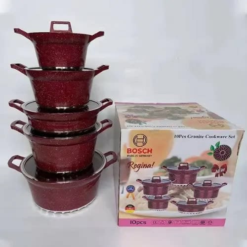 Heavy Granite Non Stick Coating Pot - 10 Pieces