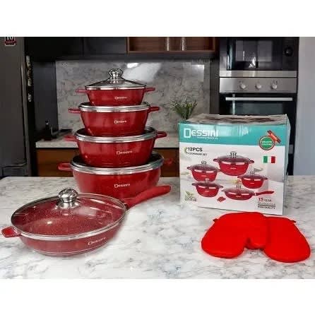 Granite Aluminum Cookware Set - 12pcs