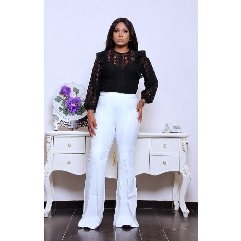 Pleated Quinn White Pant