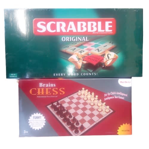 2 In 1 Scrabble And Brain Chess Board Game For  Kids  And Adult