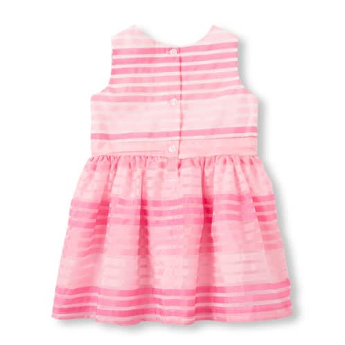 Sleeveless Multi Stripe Bow Flare Dress