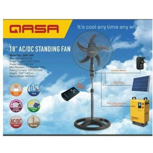Qasa 18" AC/DC Standing Fan Qsf-18r