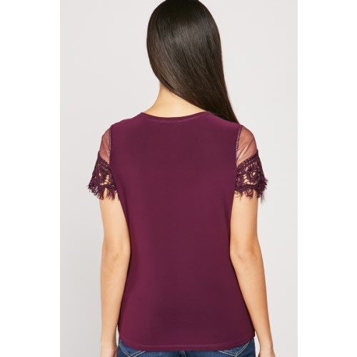 Crochet Shimmery Organza Insert Top - Purple