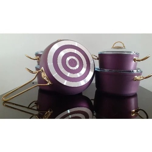 Oms Non-stick Professional Cookware Set - 9 Pcs - Purple