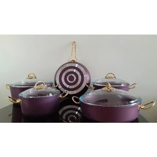 Oms Non-stick Professional Cookware Set - 9 Pcs - Purple