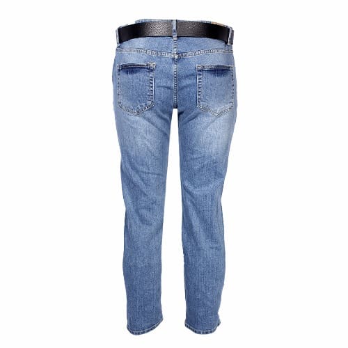 Patched Crop Jeans with Matching Belt