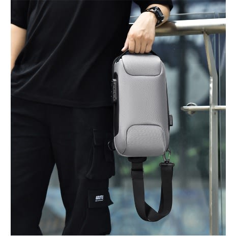Anti-Theft Waterproof Cross-Bag - Grey