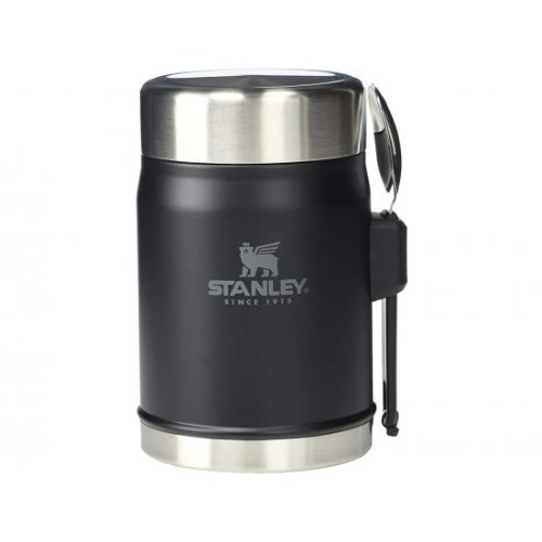14oz Food Jar With Spork - Black