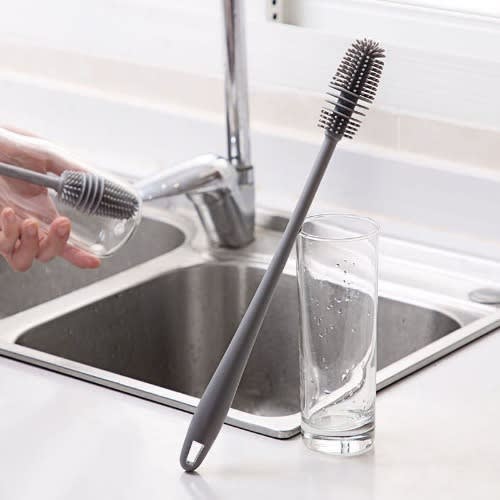 Silicone Bottle Brush Glass Long Handle Cleaning Brush