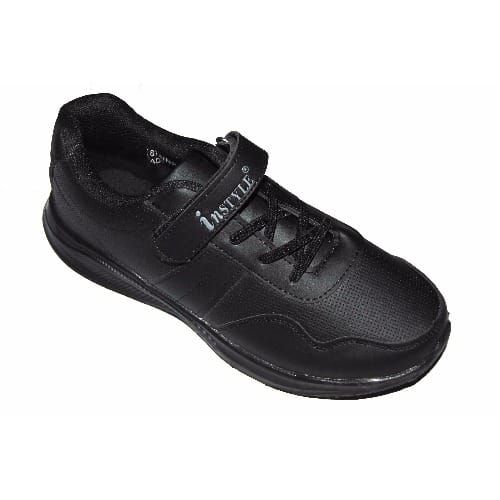 Boys Double Fastening Shoe - Black