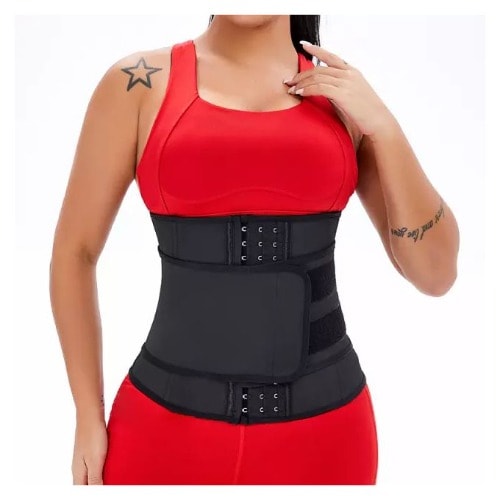 Strap And Hook Waist And Tummy Trimmer Belt -Black