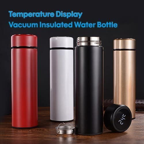 Temperature Display Vacuum Insulated Water Bottle - 4pieces