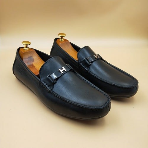Men's Leather Loafers - Black
