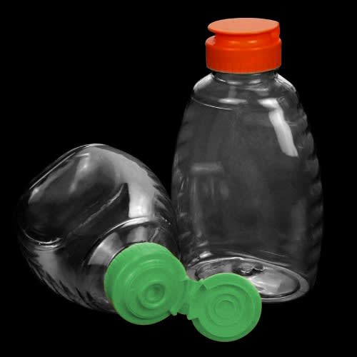 Empty Plastic Bottles For Honey/oil  With Flip Caps - 12 Pieces
