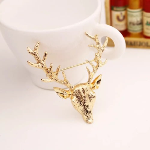Deer Lapel Brooch With Free Pouch -gold