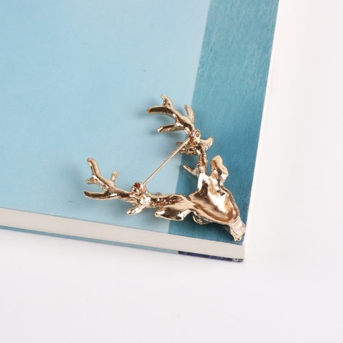 Deer Lapel Brooch With Free Pouch -gold