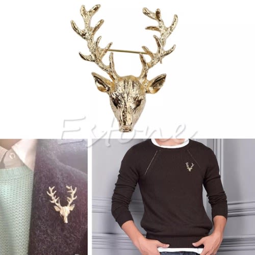 Deer Lapel Brooch With Free Pouch -gold