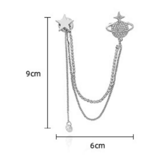 Planet Unisex Brooch With Free Pouch-silver